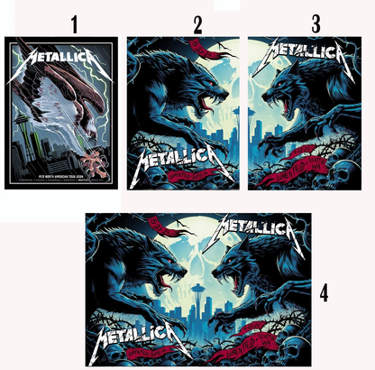 Metallica M72 North American Tour 2024 Seattle, WA Aug 30, Sept 1 Poster