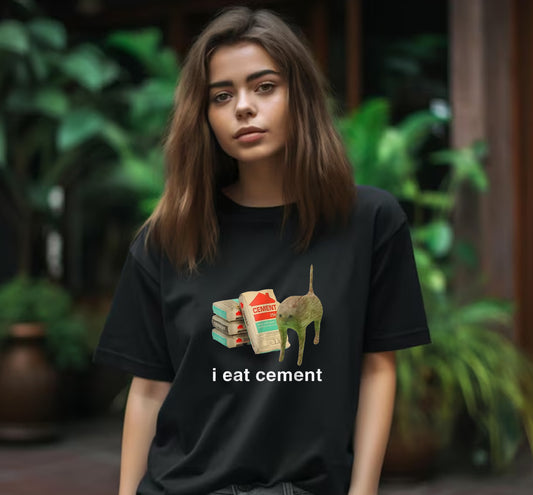 I Eat Cement Cursed Cat Shirt