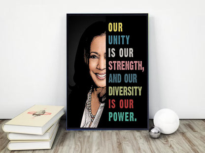 Kamala Harris Madam Vice President Inspirational Quotes Wall Art for African American Women, Girls - Political Gifts - Patriotic Decor - Poster