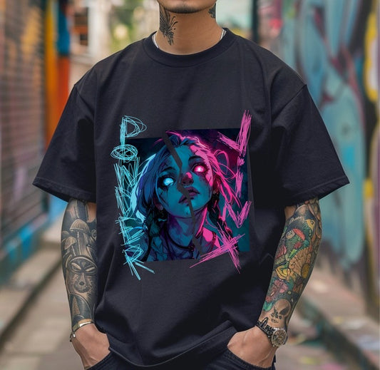 Powder Jinx |Caitlyn| Vi|Arcane| League of legends|Cyber punk| Gamer gift| Arcane fan|Unisex Softstyle T-Shirt