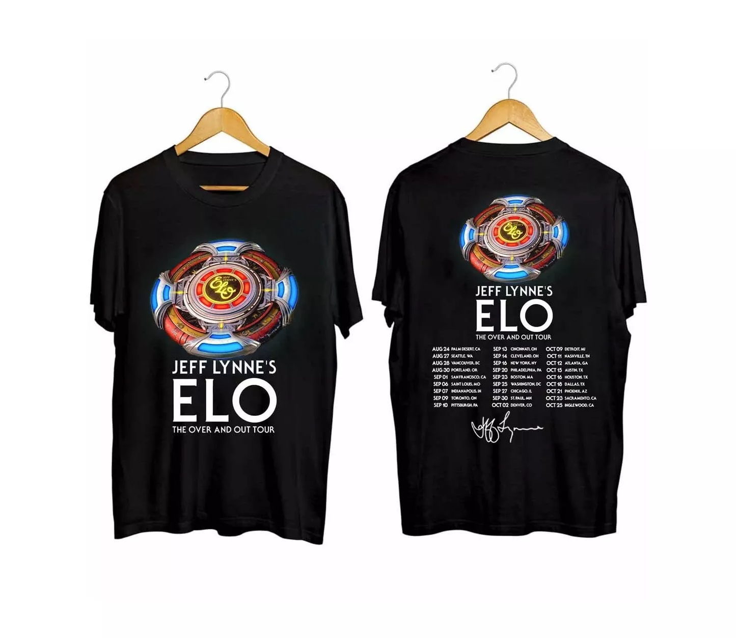 Jeff Lynne's ELO Over and Out FINAL Tour Dates 2024 T-Shirt