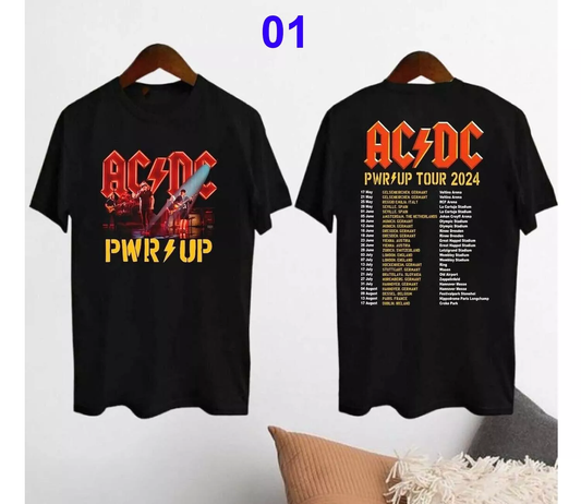 2024 AC DC Pwr Up World Tour Shirt, Rock Band AC DC T Shirt