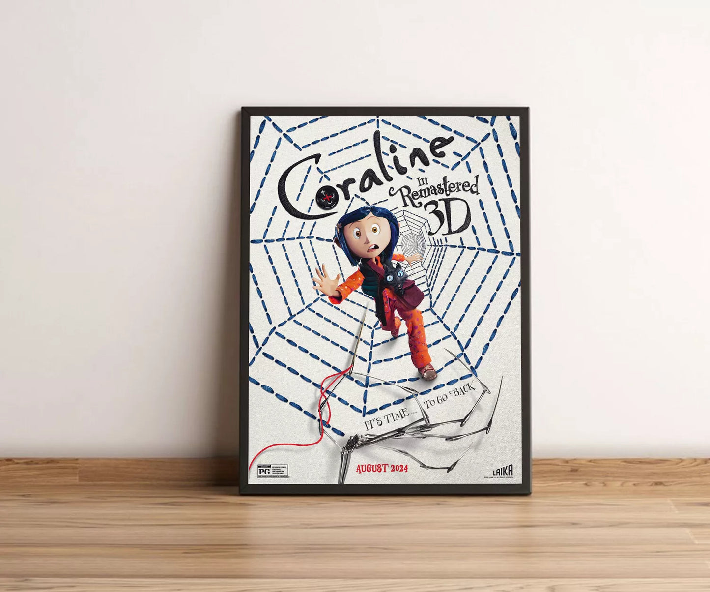 The 3D Remastered Edition Of Coraline 2024 Movie Poster